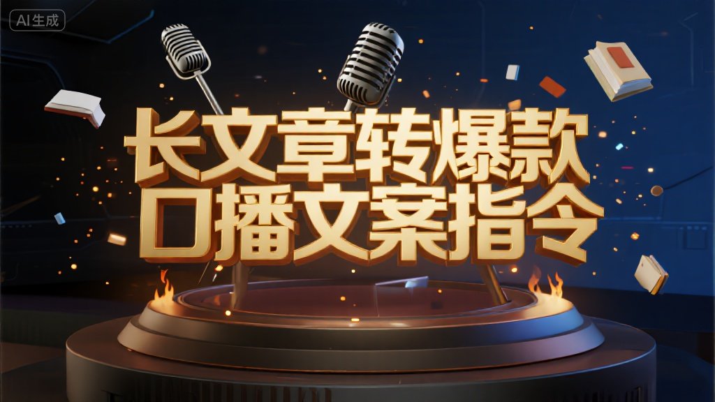 【口播神器】长文转爆款文案指令-聚豪云创下载-聚豪云创