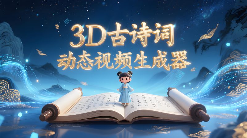 3D古诗词动态视频生成Coze工作流模板
