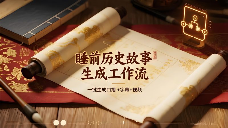 睡前历史故事视频自动生成工作流 | 支持口播+字幕+背景一键生成