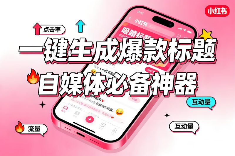 小红书标题专家：一键生成爆款标题模板！自媒体人必看！