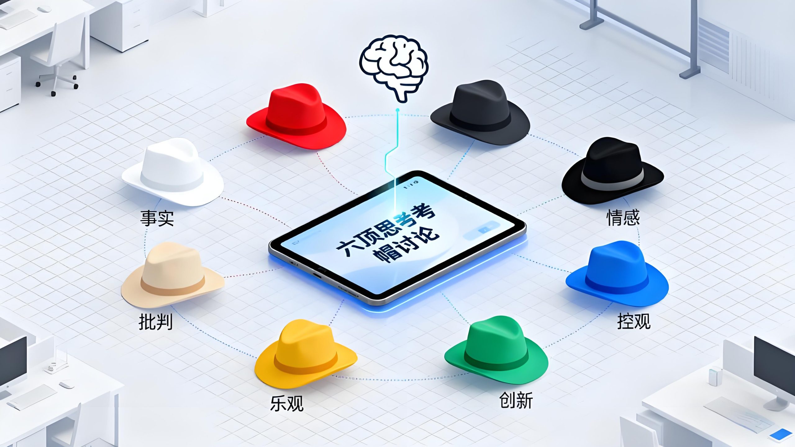 六顶思维帽AI指令-结构化讨论引导工具