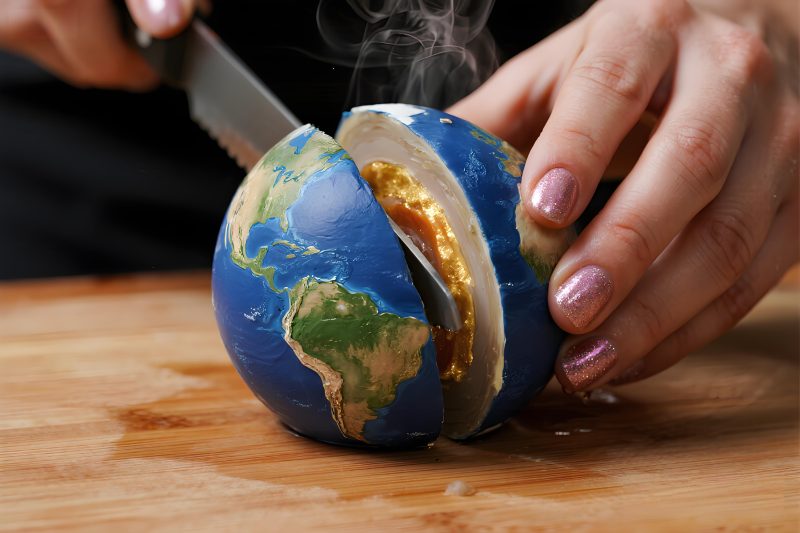 切割地球ASMR视频指令 – 4K超解压特效生成模板