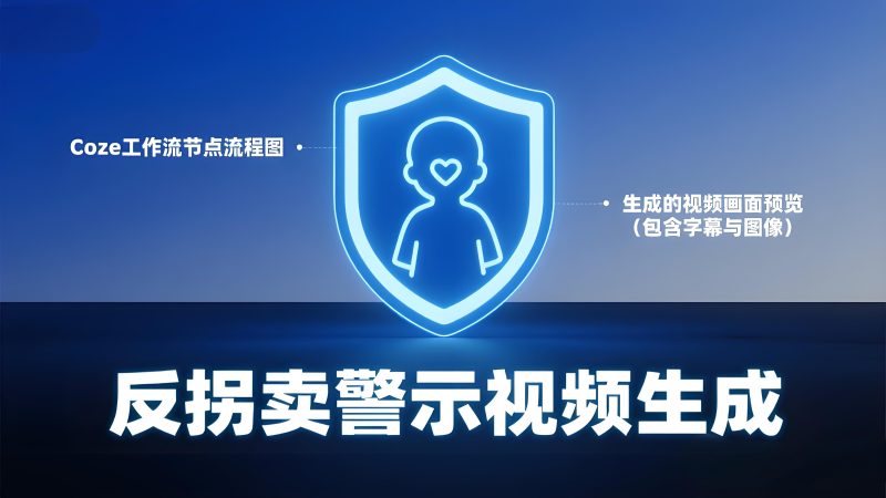 反拐卖儿童警示视频自动生成工作流 | Coze一键生成