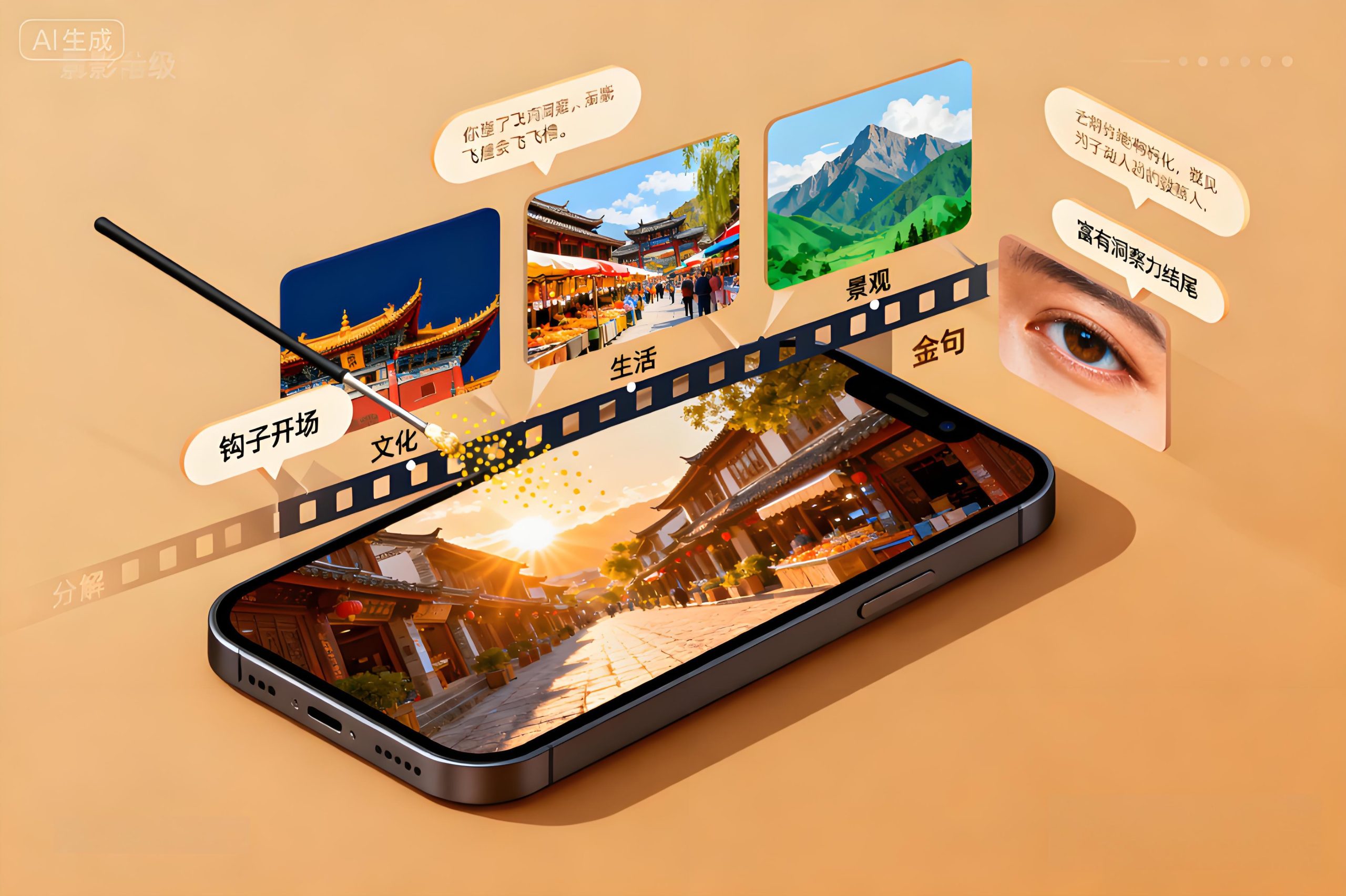 电影感Vlog脚本指令-房琪式文案模板