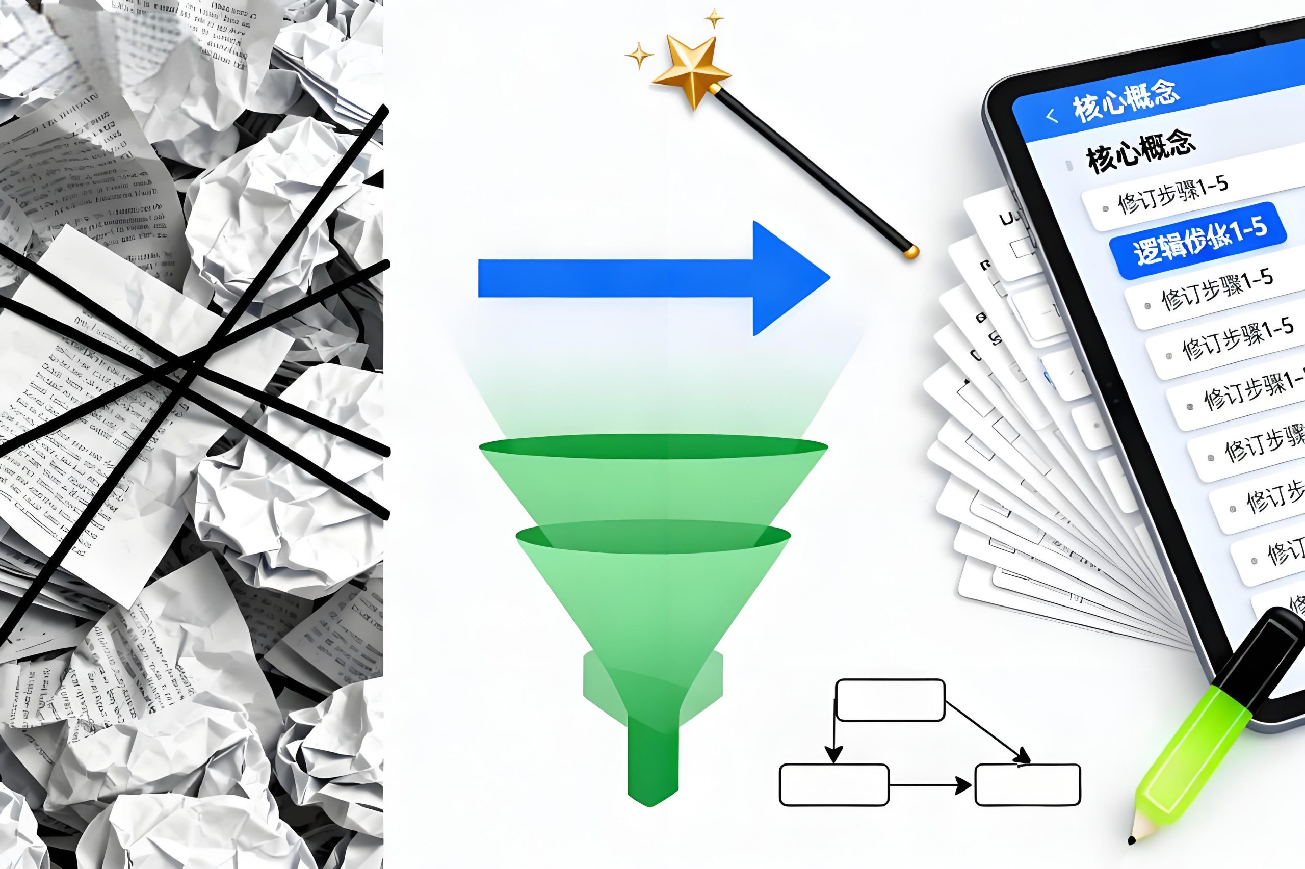 笔记修订AI指令：杂乱笔记秒变结构化知识